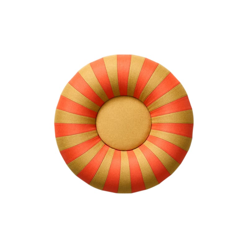 Mobilier - Poufs - Pouf gonflable Float Small tissu multicolore / Ø 80 cm - STUDIO ABOUT - Ocre / Rouge - Caoutchouc, Tissu polyester