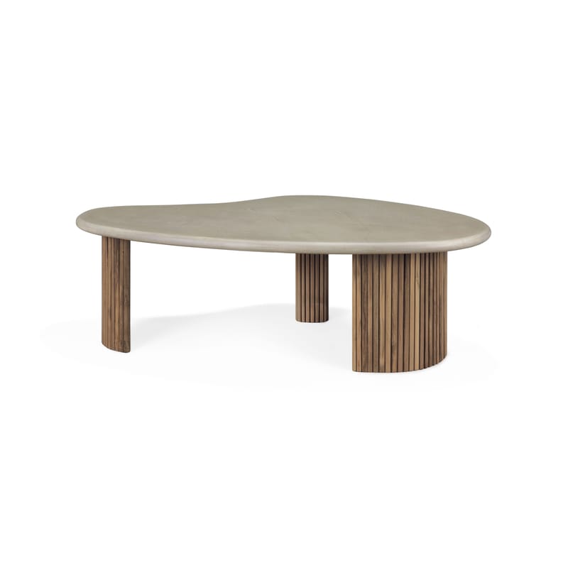table basse boomerang pour salon de jardin aménagement terrasse