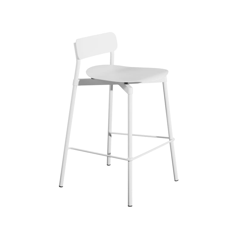 Sgabello Esterno Sgabello Bianco Impilabile In Plastica Resistente - Main Image