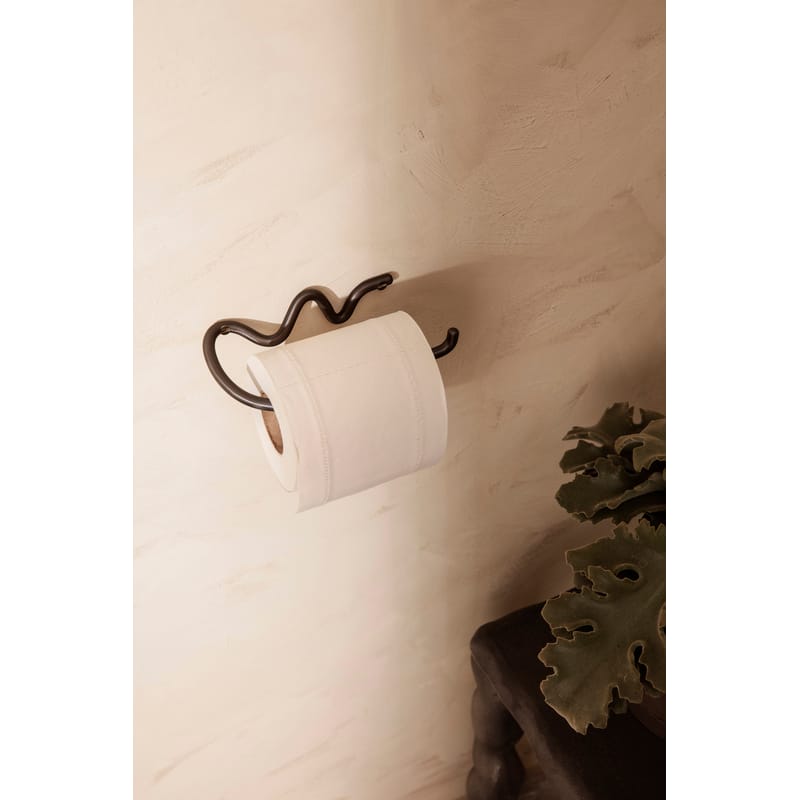 Dérouleur de papier toilettes avec réservoir - Accessoire de rangement WC