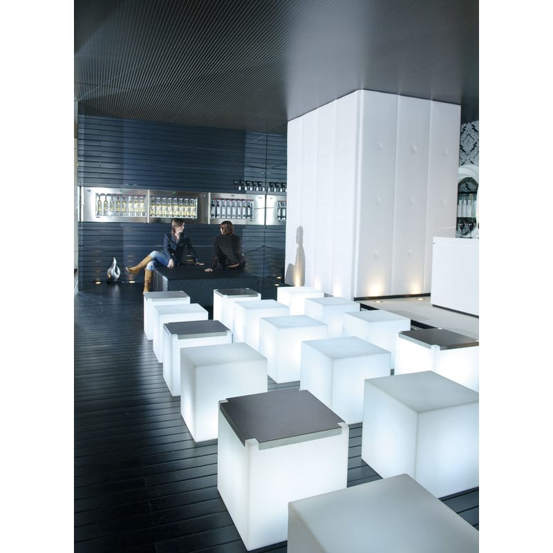 Tabouret Lumineux Slide Cubo LED - Blanc | Made In Design