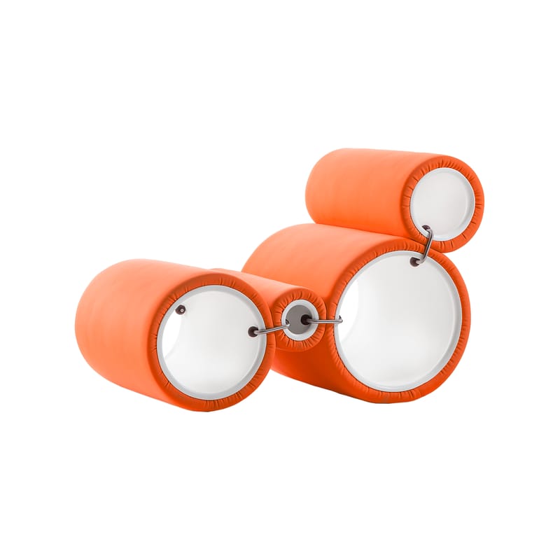 Cappellini Tube Padded armchair - white orange | Made In