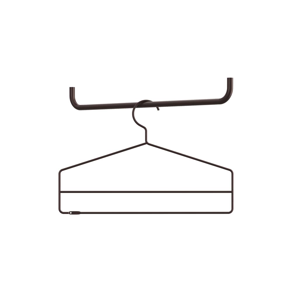 Lot de 4 cintres - String Furniture - Marron foncé - Acier thermolaqué