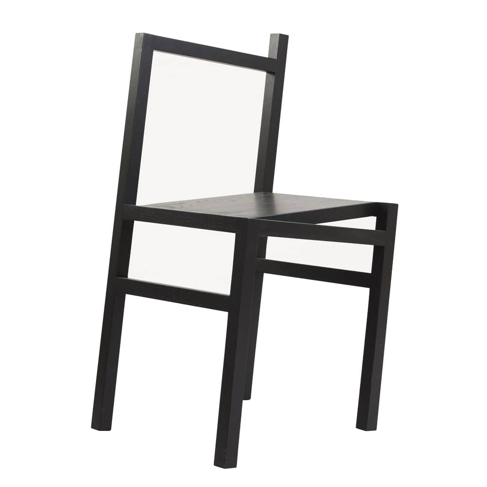 Chaise 9.5° bois noir / Illusion d\'optique - Frama  - Noir - Frêne teinté