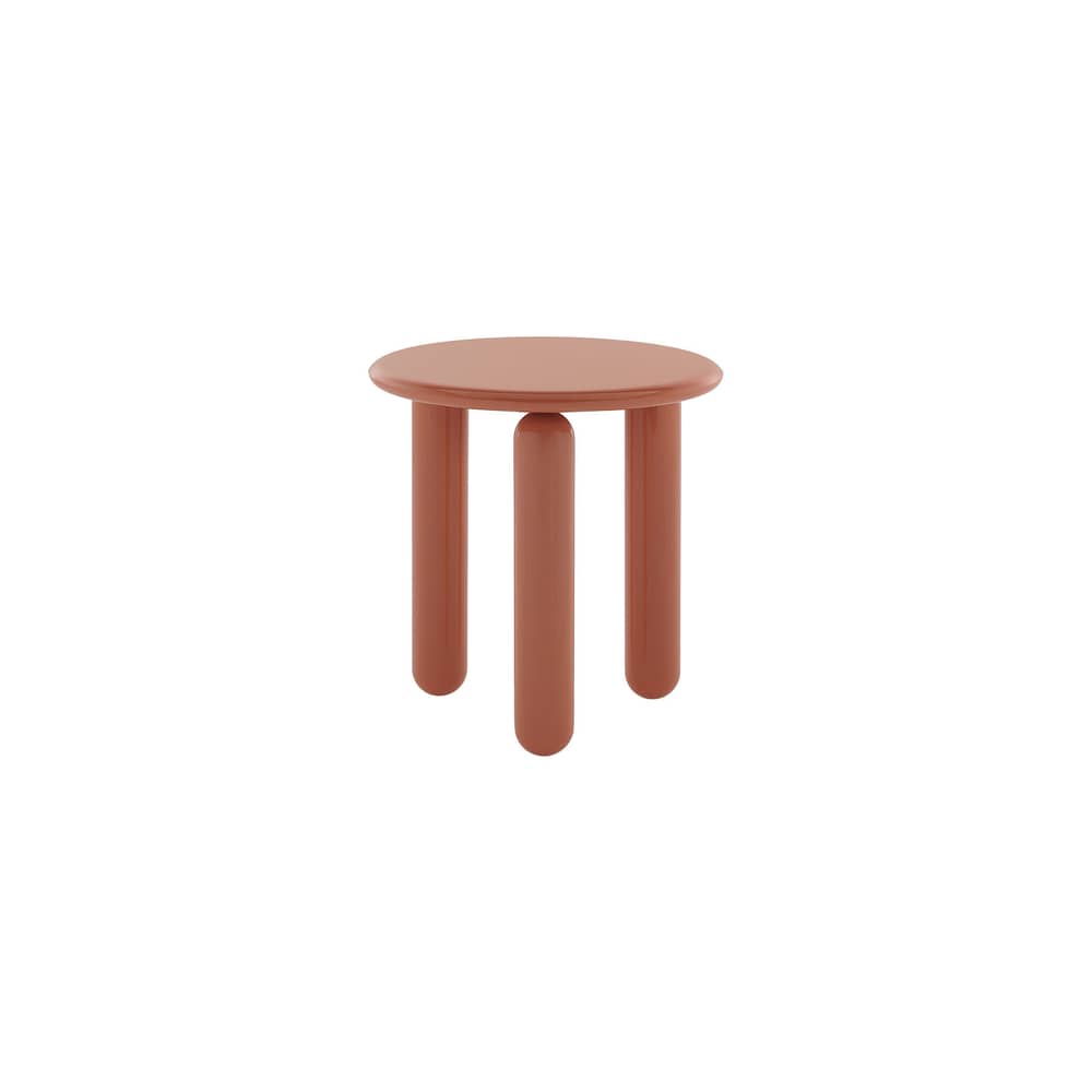 Couchtisch Undique Mas holz orange / Ø 48 x H 51 cm - Patricia Urquiola, 2023 - Kartell - Orange - lackierte Buche, lackierte Holzfaserplatte