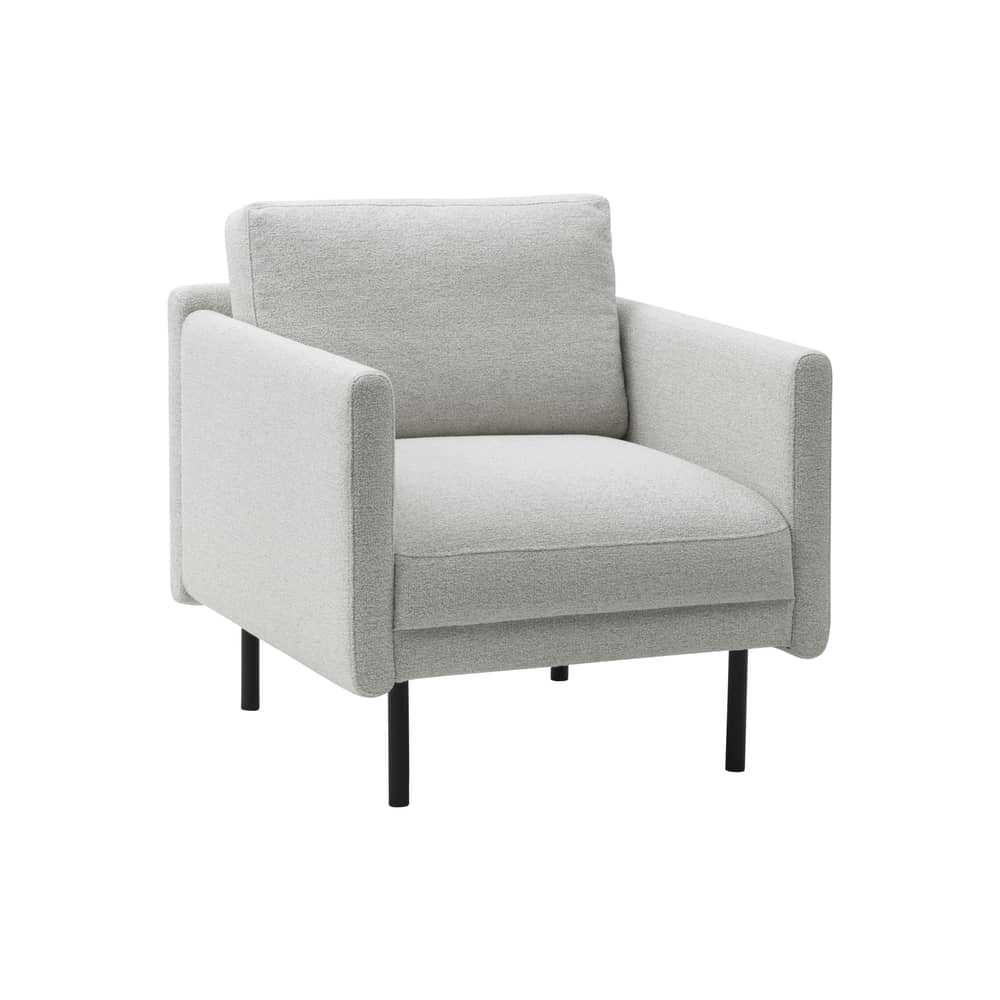 Gepolsterter Sessel Rar textil weiß - Normann Copenhagen - Stoff Gebrochen weiß - Gewebe, Holz, PU-Schaum, Stahl