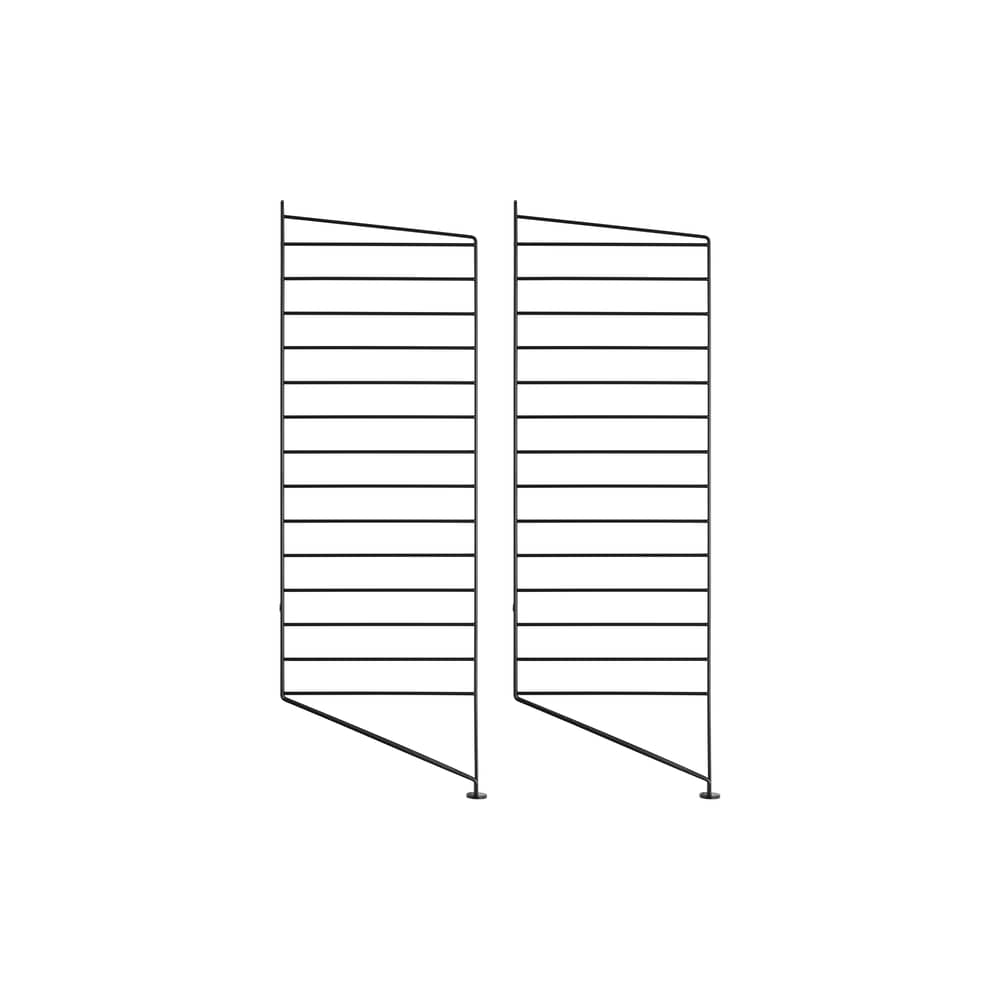 Montant de sol / Lot de 2 - H 85 x P 30 cm - String Furniture - Noir - Acier laqué