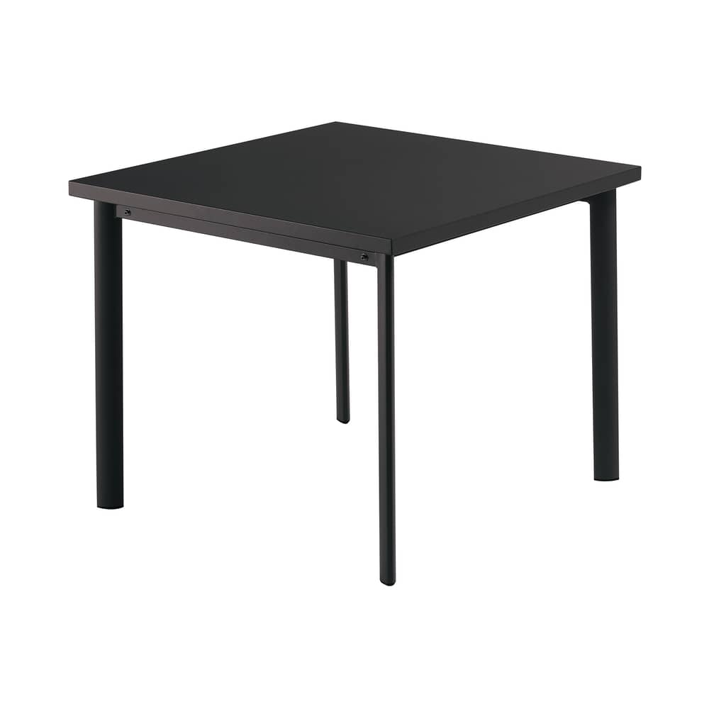 quadratischer Tisch Star metall schwarz / 90 x 90 cm - Emu - Schwarz, matt - Edelstahl, Galvanisiertes Blech, gefirnister Stahl