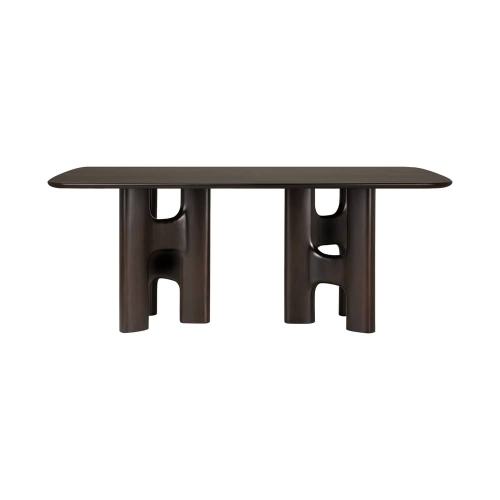 Table rectangulaire Flow bois marron / 200 x 110 cm - 8 personnes - Ethnicraft - 200 x 110 cm - Acajou teinté