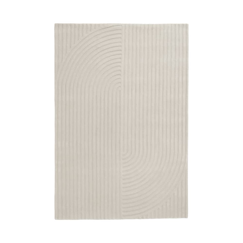 Tapis Relevo Quattro / 170 x 240 cm - Muuto - Blanc cassé - Laine de Nouvelle-Zélande