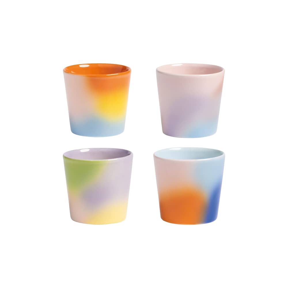 Tazza Hue ceramica multicolore / Set di 4 - Ø 7 x H 6,5 cm - & klevering - Multicolore - Gres