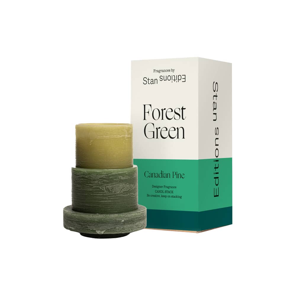Bougie parfumée Stack Fragrances - Forest Green / 3 modules empilables - Combustion 50 heures - STAN EDITIONS - Forest Green (pin canadien) - Cire de soja, Huile parfumée biologique
