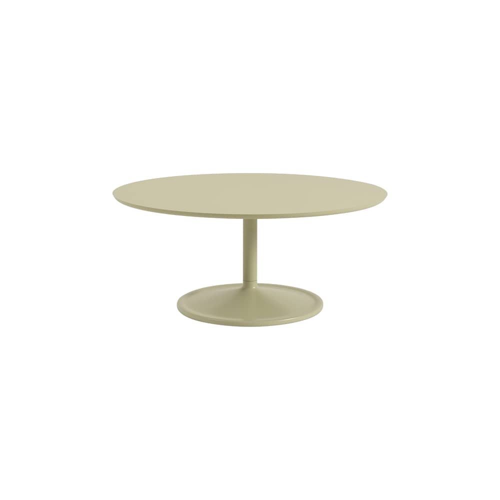 Soft Coffee table wood beige / Ø 95 x H 42 cm - Muuto - Beige-green (laminate) / Beige-green Base, legs - MDF, Moulded aluminium, Stratified