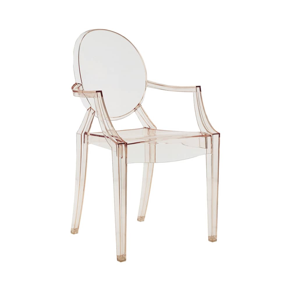 Fauteuil empilable Louis Ghost plastique orange / Polycarbonate 2.0 - Kartell - Orange transparent - Polycarbonate