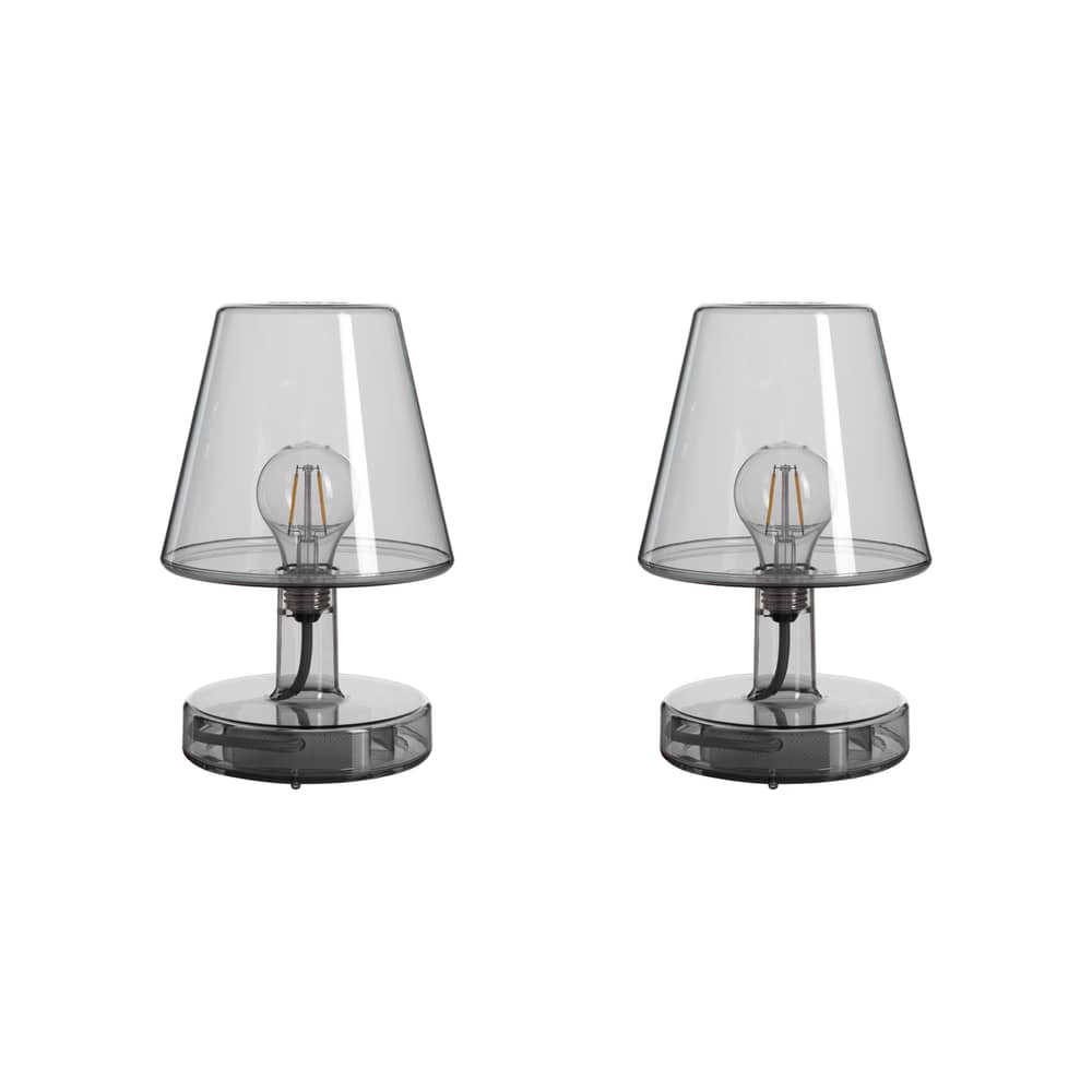 Lot de 2 lampes sans fil rechargeables Transloetje LED plastique gris / H 25 cm - Fatboy - Gris - Polycarbonate