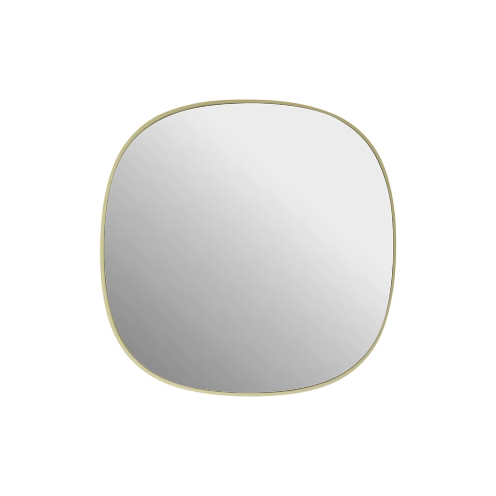 Miroir mural Framed XS métal jaune / 40 x 40 cm - Muuto - Jaune clair - Acier thermolaqué, Verre