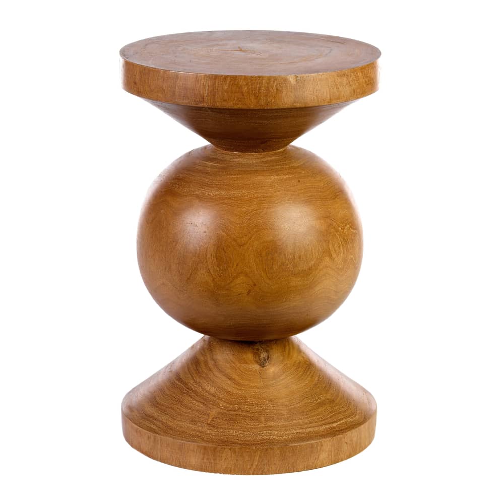 Ball End table natural wood / Hand-carved wood - Pols Potten - Natural wood - Dimb wood