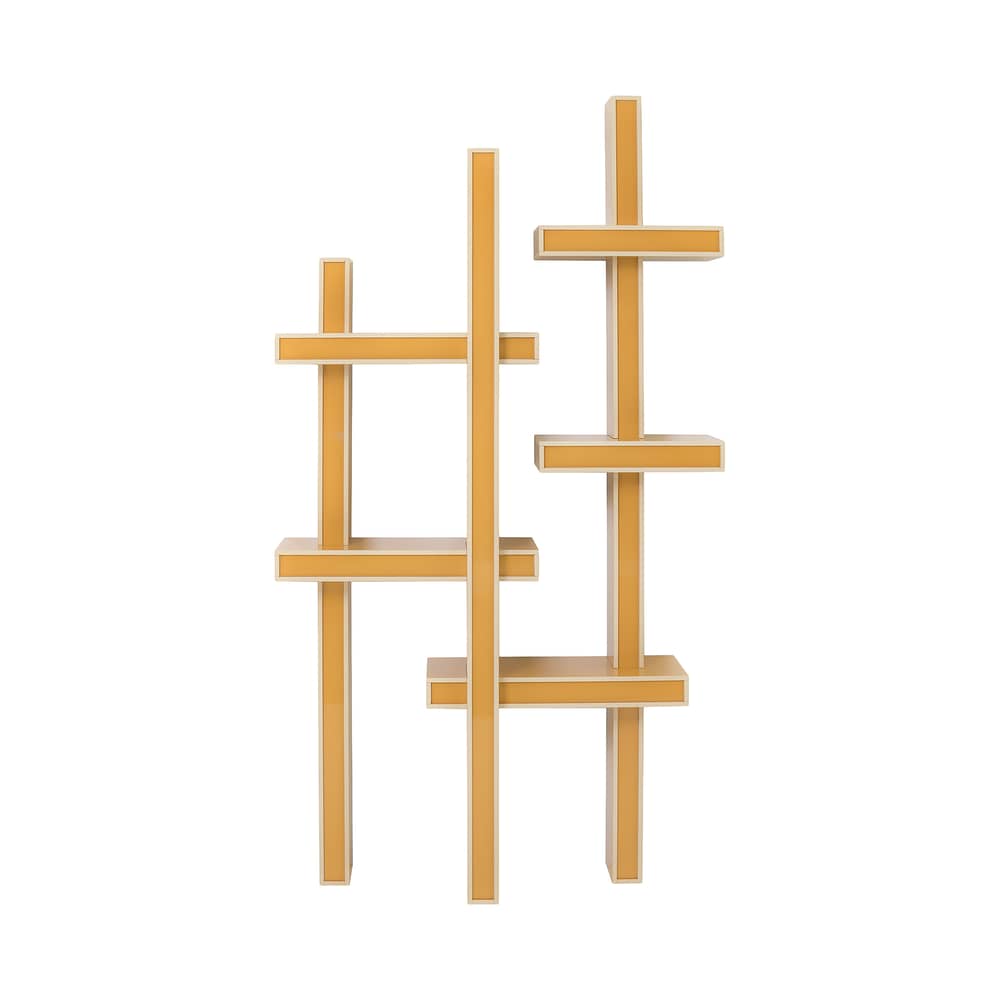 Bibliothèque Lepid bois jaune / L 116 x H 210 cm - Kartell - Moutarde - MDF laqué polyester