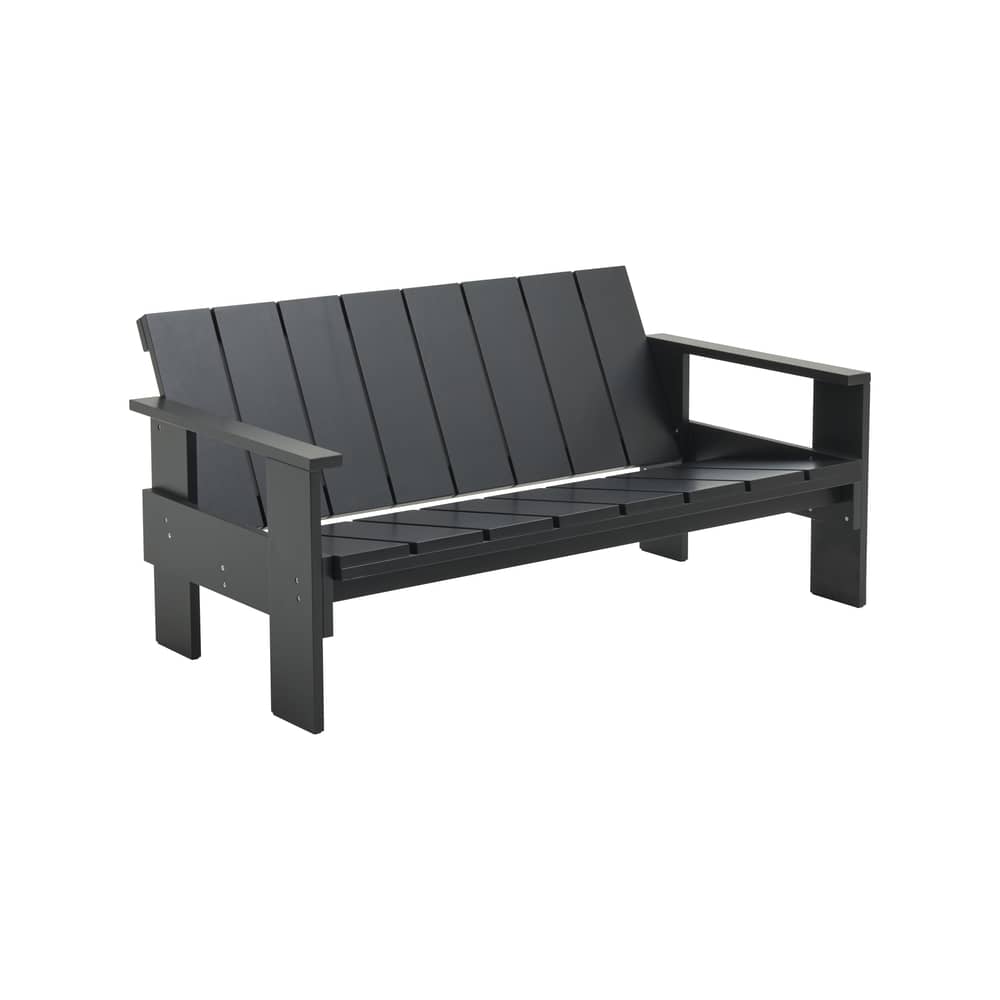 Divano da giardino a 2 posti Crate Lounge Outdoor legno nero / Gerrit Rietveld, 1934 - L 134,5 cm - Hay - Nero - Pino massello laccato