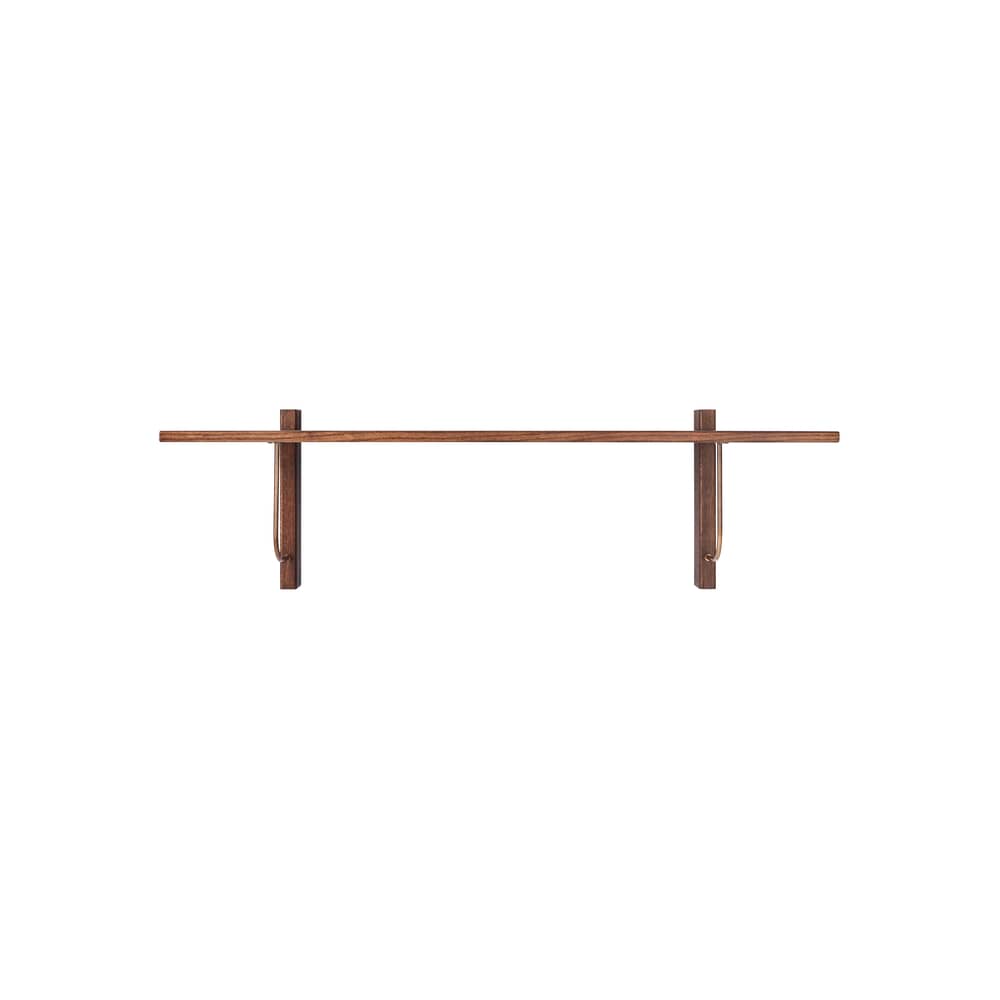 Étagère Corbel bois marron / L 100 cm - Audo Copenhagen - Chêne teinté foncé - Acier, MDF plaqué chêne teinté foncé