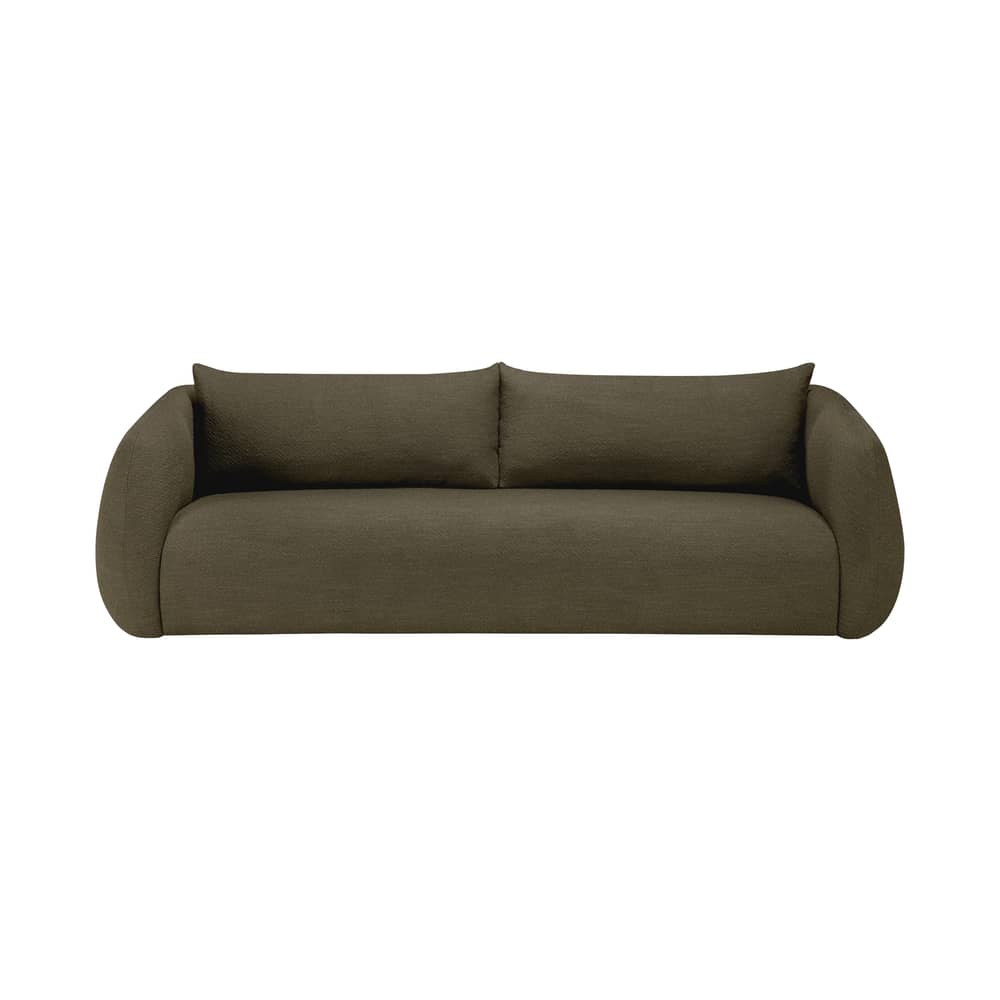 Canapé droit Figur tissu vert / 3 places - L 244 cm - Ethnicraft - Vert Eden - Contreplaqué, Mousse haute densité, Tissu