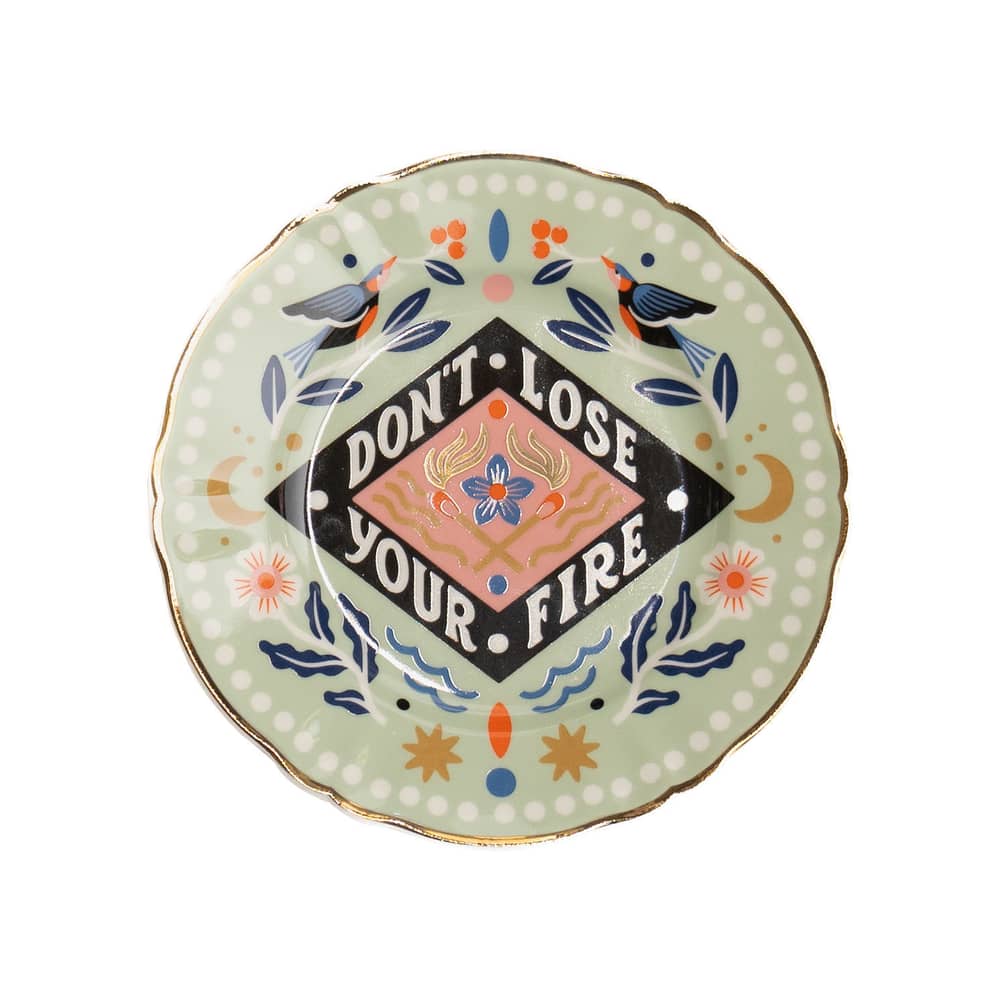 Piatto per dolcetti Don\'t lose your fire ceramica multicolore / Ø 16,5 cm - Bitossi Home - Don\'t lose your fire - Porcellana