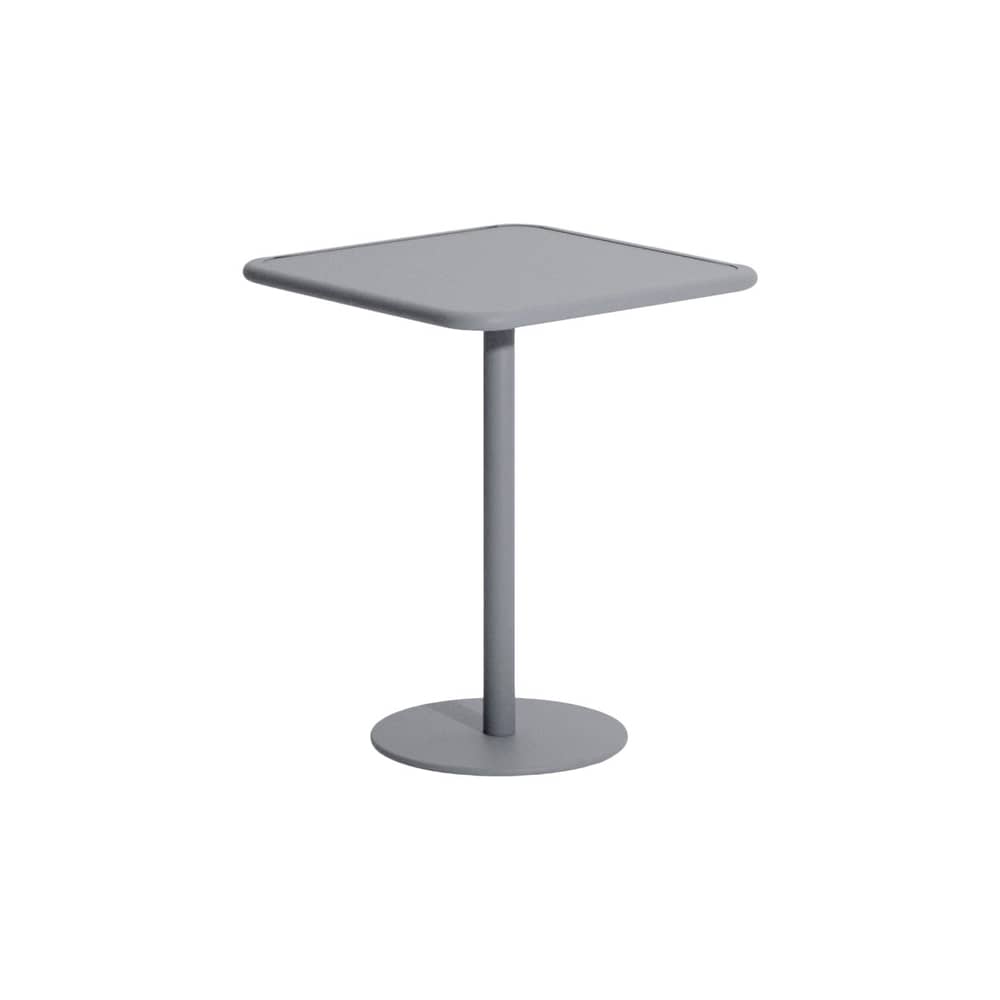 quadratischer Tisch Week-end metall grau / 60 x 60 cm - Aluminium - Petite Friture - Grau Stein-Grau - Aluminium