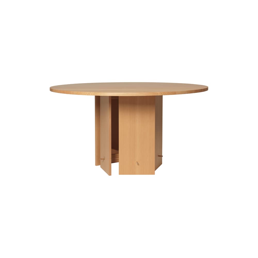 Aukko Round table natural wood / Ø 140 cm - Ferm Living - Douglas Fir Fir-tree - Douglas fir veneer, Oiled solid Douglas fir