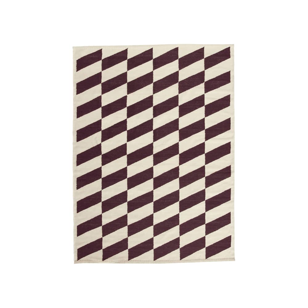 Tapis Shift tissu rouge / 170 x 240 cm - Kelim fait main - Hay - Bordeaux - Laine