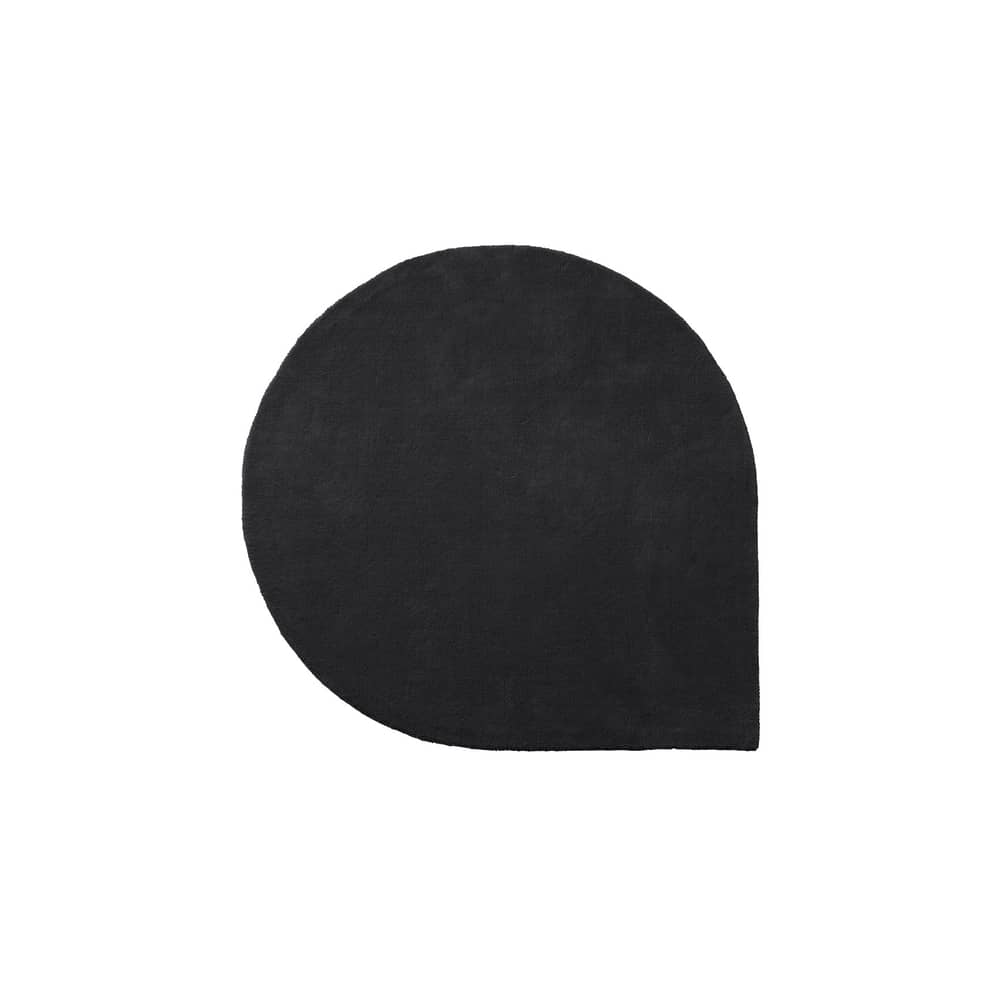 Teppich Stilla textil schwarz / 160 x 130 cm - handgetuftet - AYTM - Anthrazit - Wolle