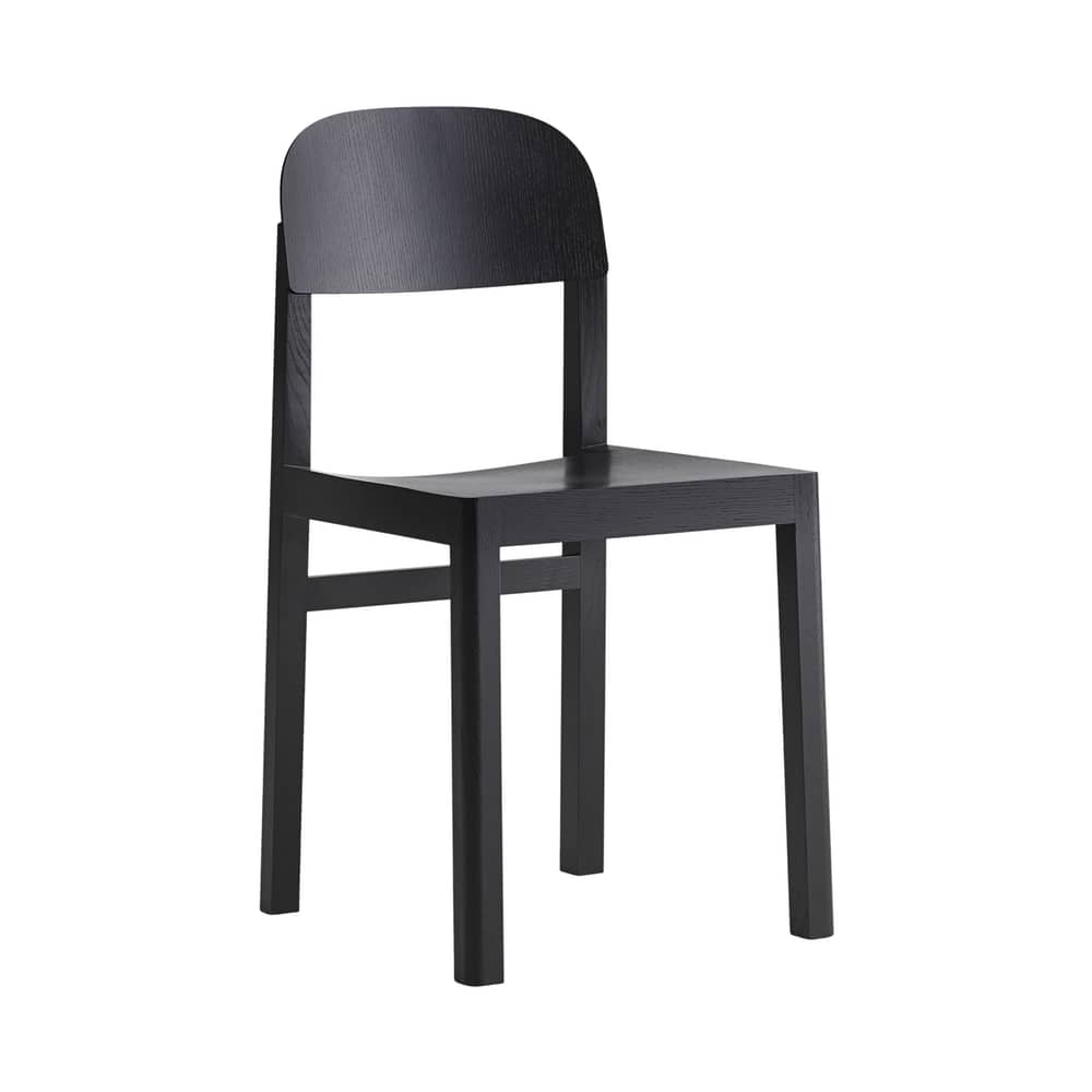 Chaise Workshop bois noir - Muuto - Noir - Chêne laqué