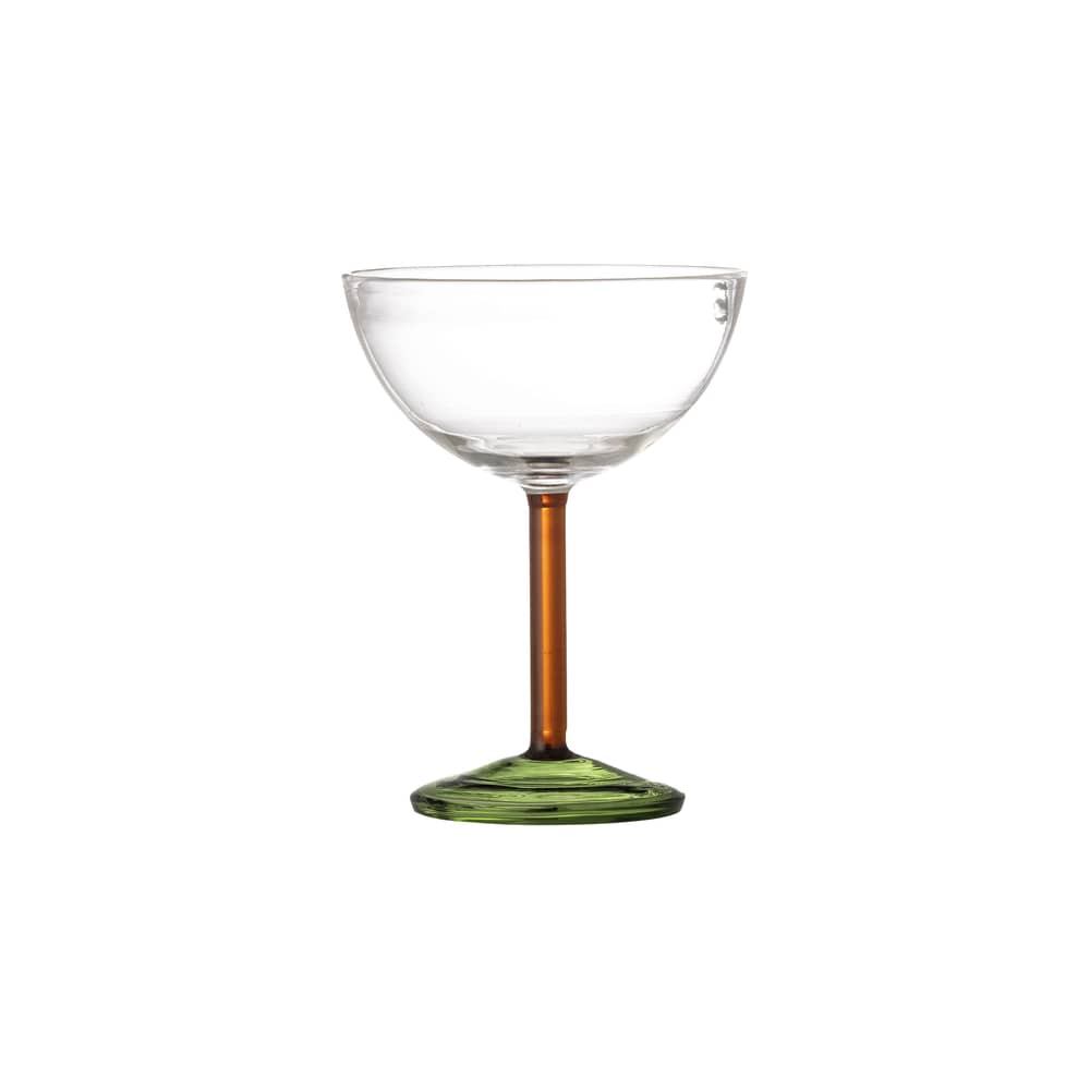 Coppa da champagne Martine vetro verde / 230 ml - Bloomingville - Arancione e Verde - Vetro