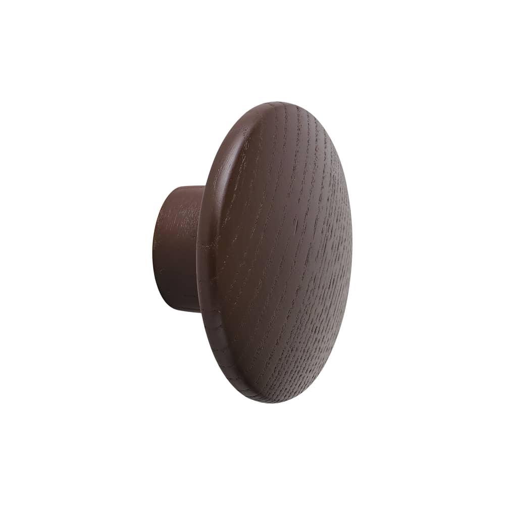 Patère The Dots Wood XS bois marron / Ø 6,5 cm - Muuto - Rouge brun - Frêne teinté