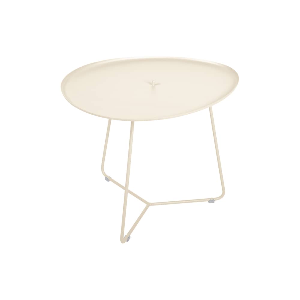 Table basse Cocotte métal beige / L 55 x H 43,5 cm - Plateau amovible - Fermob - Beige latte - Acier, Aluminium