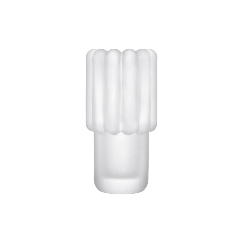 Vase Press Medium glas weiß - Tom Dixon - Vereist - Pressglas
