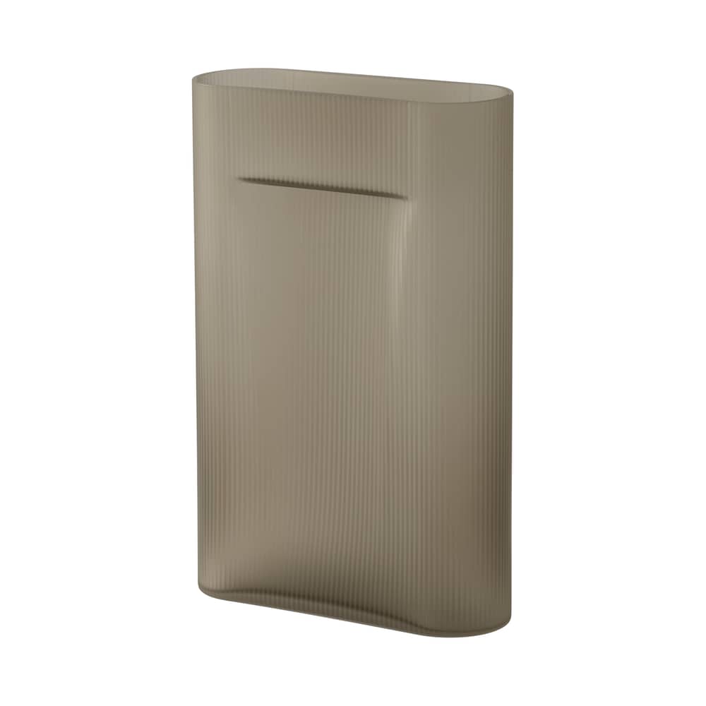 Vase Ridge verre marron / L 31 x H 48,5 cm - Muuto - Taupe dépoli - Verre dépoli soufflé bouche