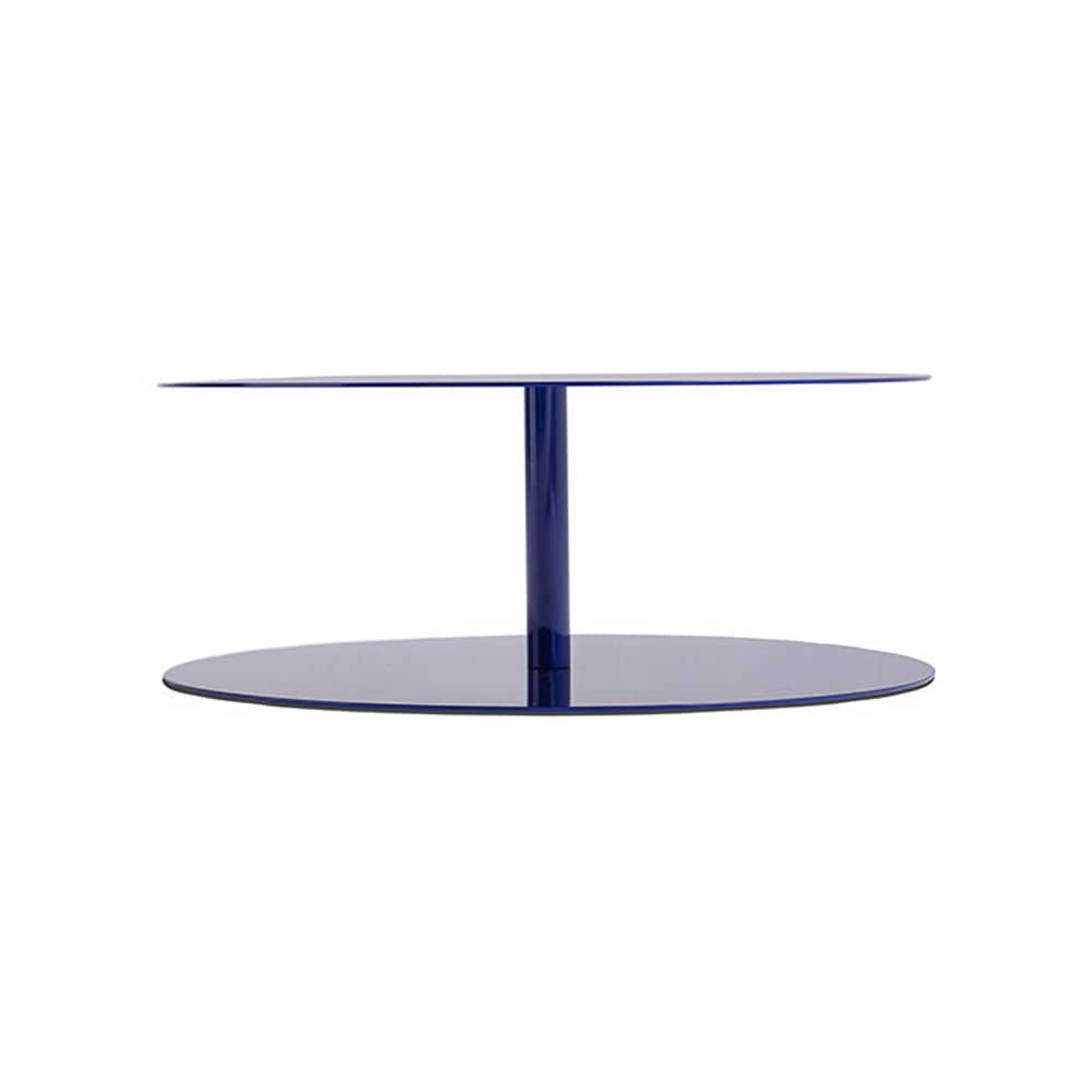 Table basse Gong Lux métal multicolore Ø 73,5 x H 28 cm/ Modèle d\'exposition - Cappellini - Bleu métallisé - Métal