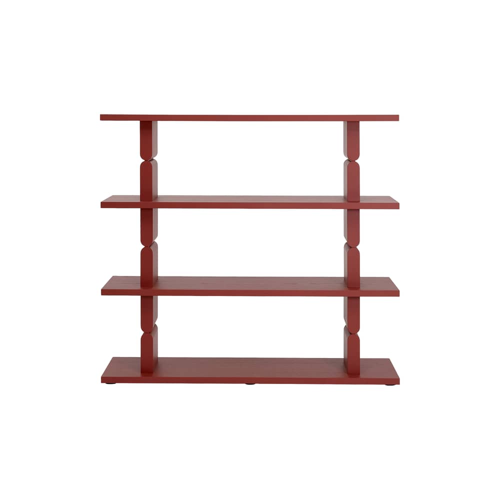Étagère Coloured Wood Noon bois rouge / L 118 x H 107 cm - NOBODINOZ - Rouge brique - Frêne