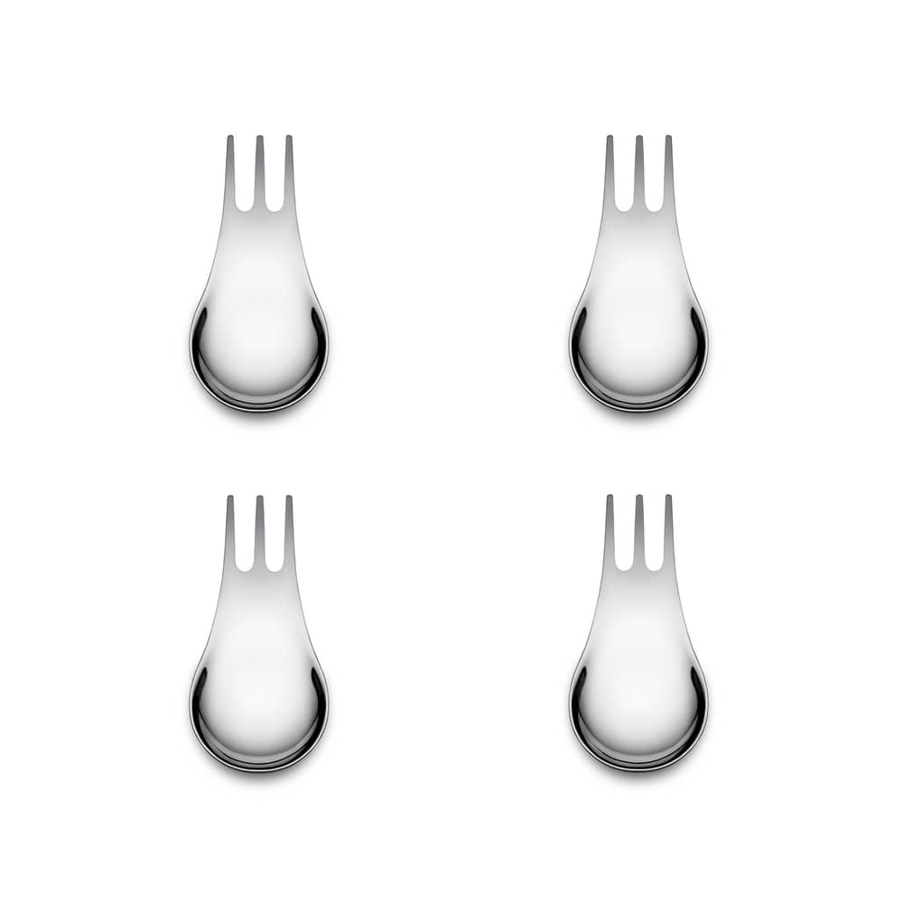 Set de 4 fourchettes Moscardino / Cuillères pour apéritif - Alessi - Acier - Acier inoxydable