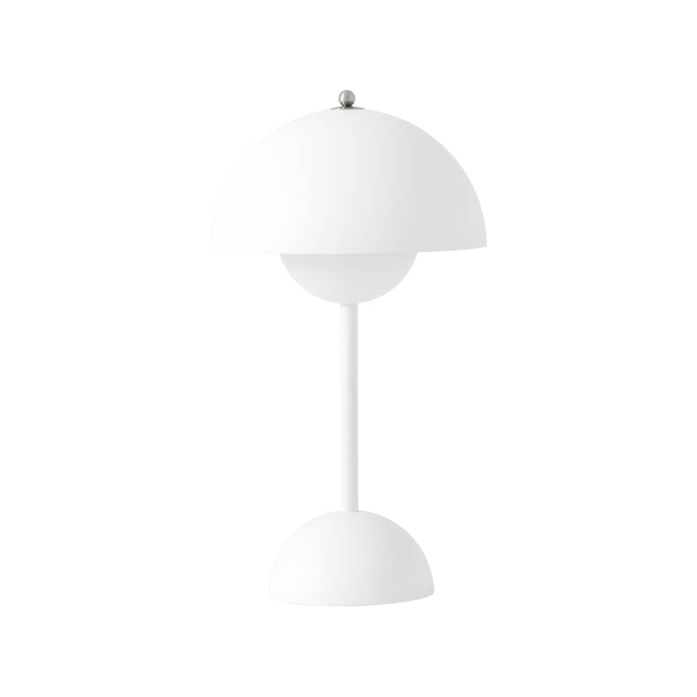 Lampe sans fil rechargeable Flowerpot VP9 / Ø 16 x H 29 cm - Verner Panton, 1968 - &tradition - Blanc mat - Polycarbonate