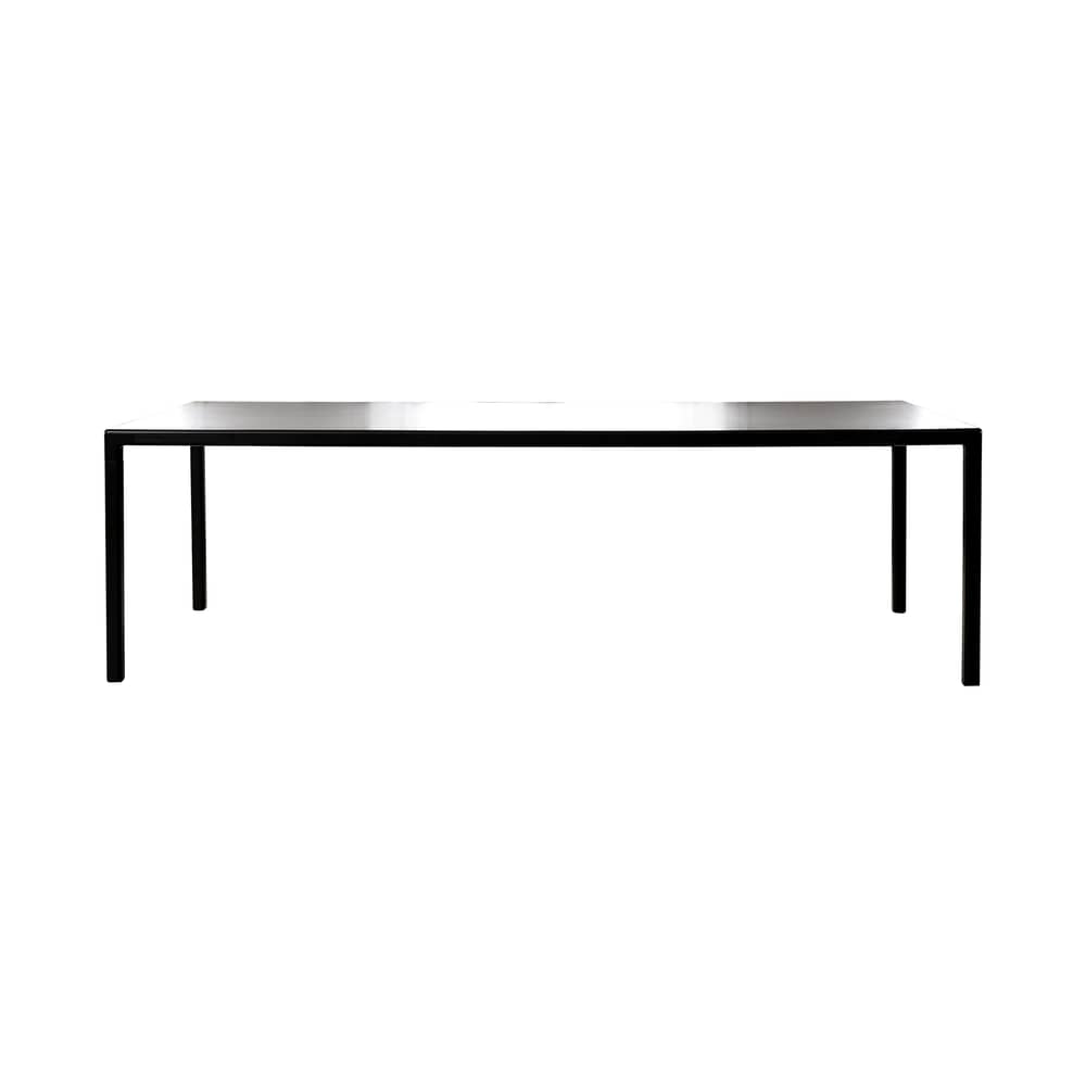 T12 Rectangular table wood black Rectangular - 160 x 80 cm - Hay - Black - 160 x 80 cm - MDF with linoleum finish, Painted aluminium