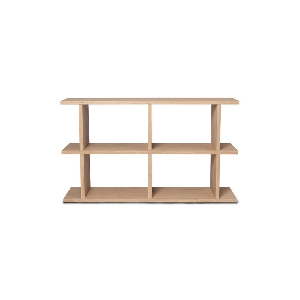 Regal Kona 2x2 holz natur / B 122.5 x H 72 cm - Ferm Living - Eiche, hell - eichenfurnierte Holzfaserplatte