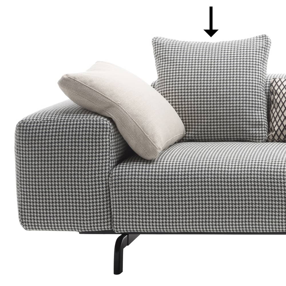 Zubehör  textil schwarz / Kissen für den Sofa-Sitz Largo – 48 x 48 cm - Kartell - Hahnentrittmuster / schwarz - Gewebe