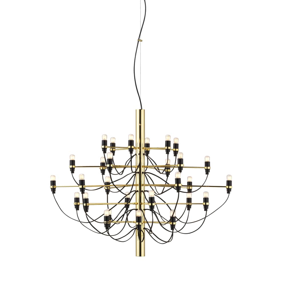 Sospensione 2097 oro metallo / 30 lampadine smerigliate INCLUSE - Ø 88 cm - Flos - Ottone - Ferro