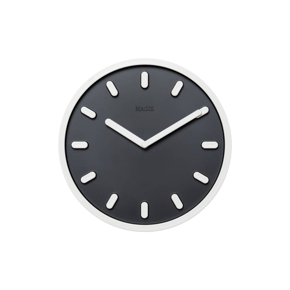 Orologio murale Tempo materiale plastico nero - Magis - Quadrante nero / Dettagli bianchi - ABS