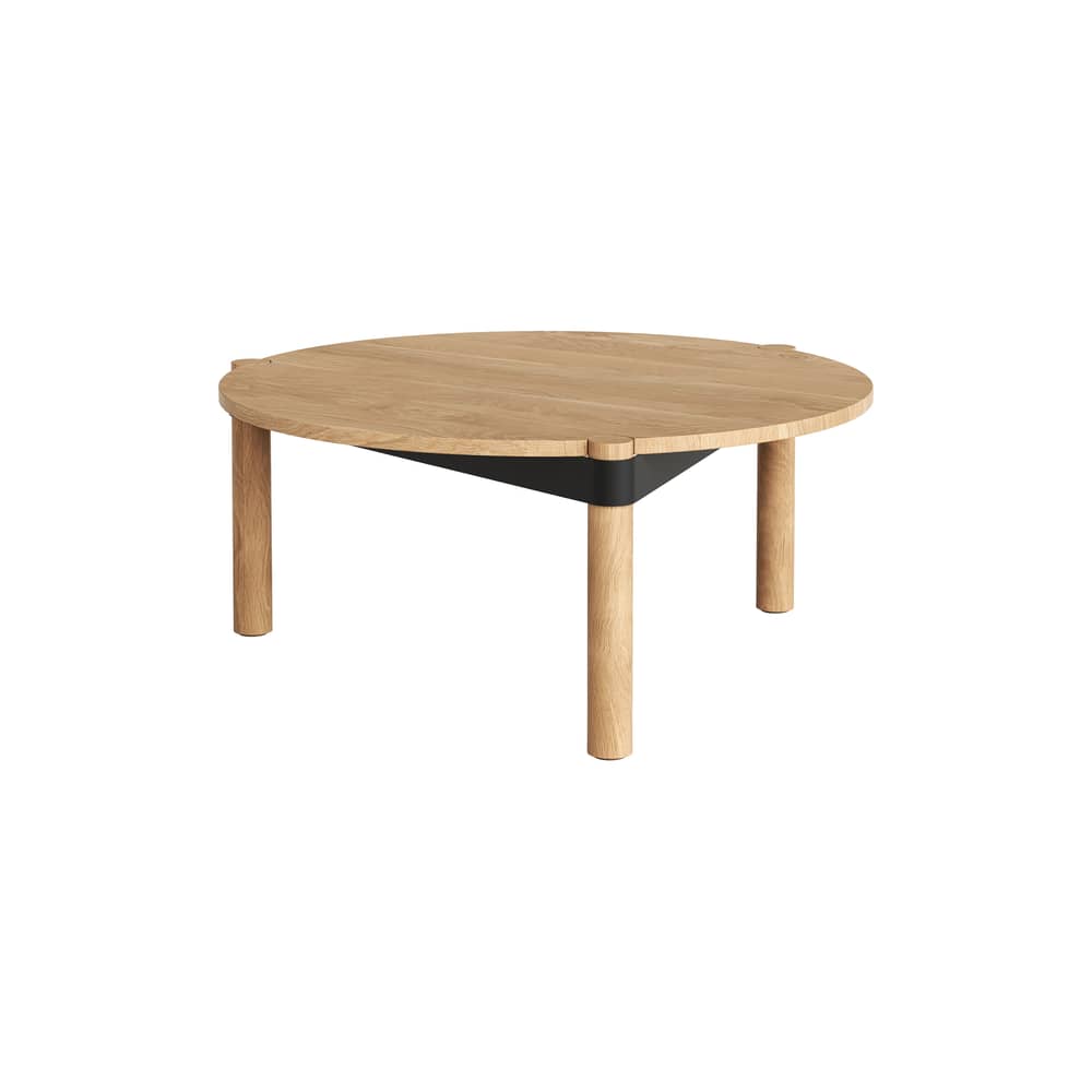 Table basse Disc / Ø 80 cm - Chêne massif - TIPTOE - Chêne naturel - Acier thermolaqué, Chêne massif