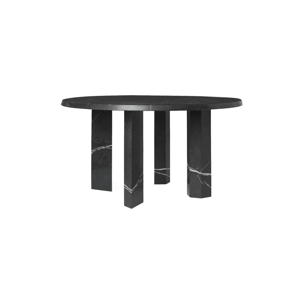Table basse Taula marbre noir / Ø 67 x H 35 cm - Marbre - Ferm Living - Noir - Marbre