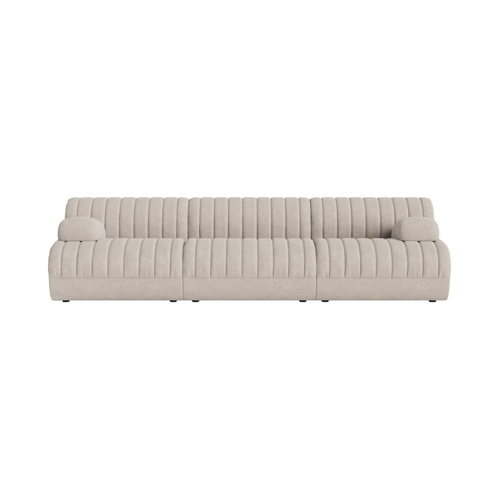 Divano modulabile Coltre tessuto beige / 3 posti - L 270 cm - Muuto - Sabbia - Espanso, Legno certificato FSC, Tessuto