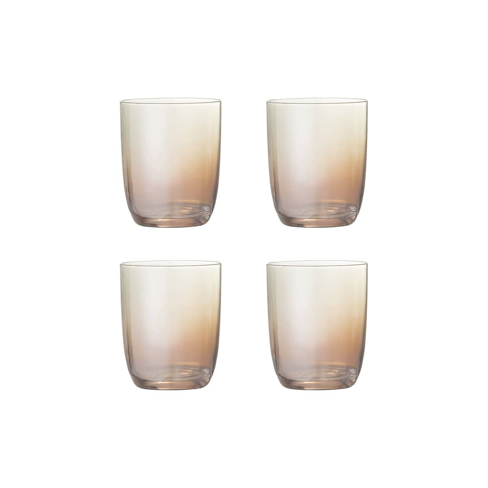 Glas Aston glas braun / 4er Set - 375 ml - Bloomingville - Farbverlauf Bronze - Glas