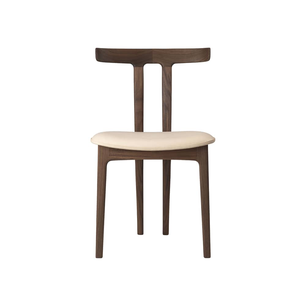 Stuhl OW58 - T-Chair holz natur / Ole Wanscher - 1958 - CARL HANSEN & SON - Nussbaum geölt / Beige-rosa (Sif 90) - Geölte massive Walnuss, Leder, Polyurethan-Schaum